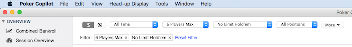 Set filter to 6 max and No Limit Hold'em