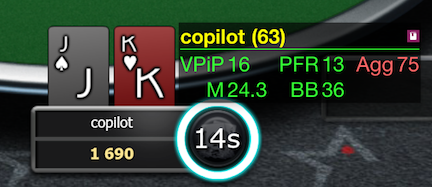 hud shows after your first hand poker copilot