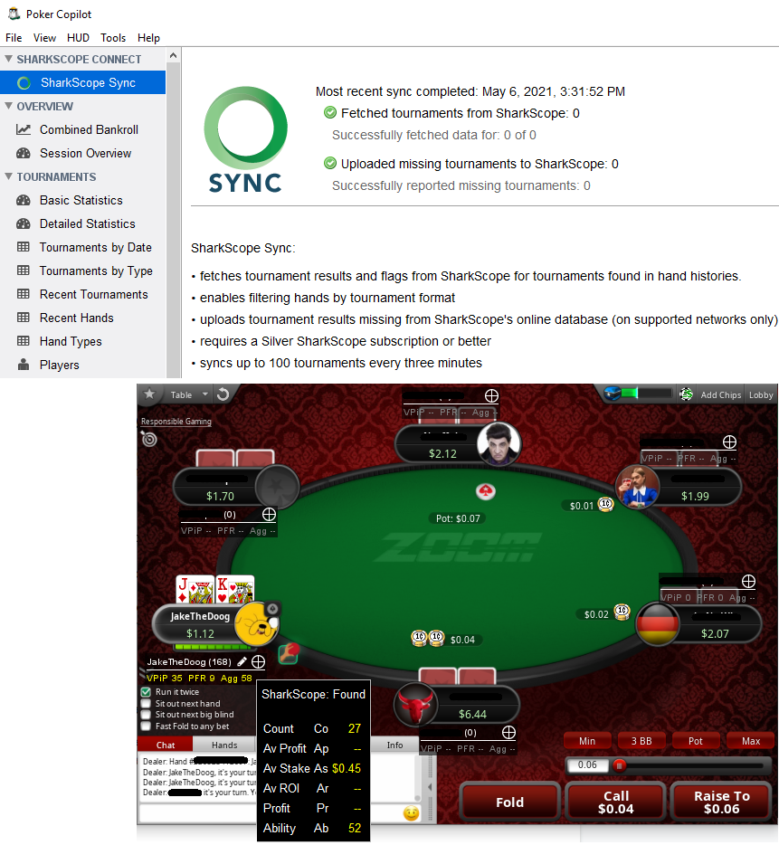 SharkScope Integration in Poker Copilot
